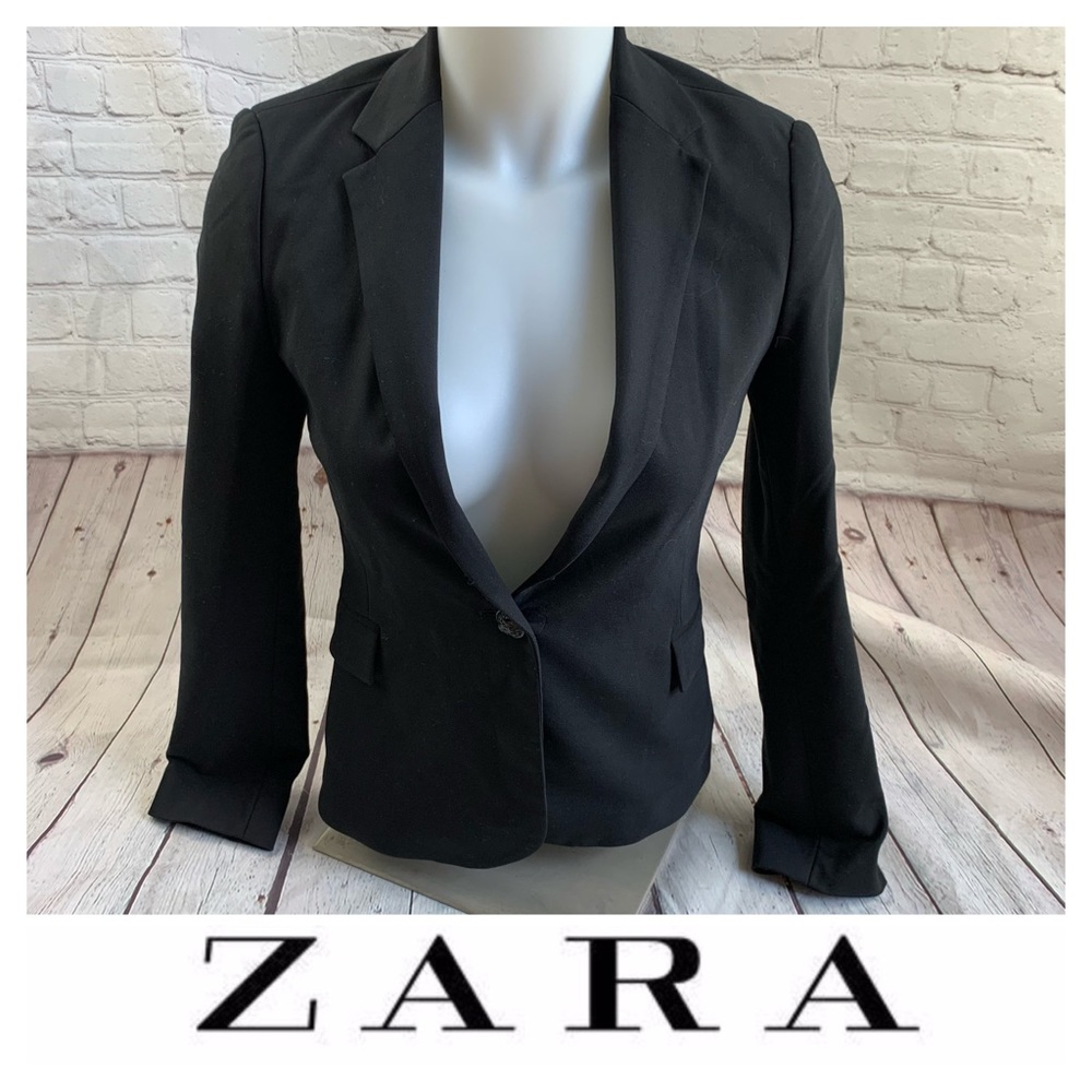 Zara Basic Black Blazer Jacket - image 1